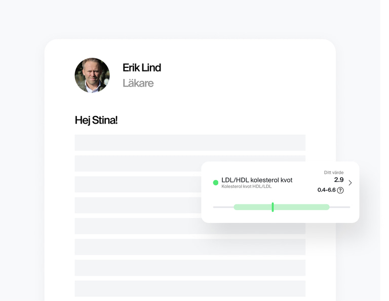 Quick test results and medical report
